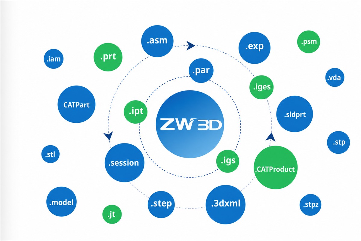 Formatos que ZW3D WuKong importa y exporta